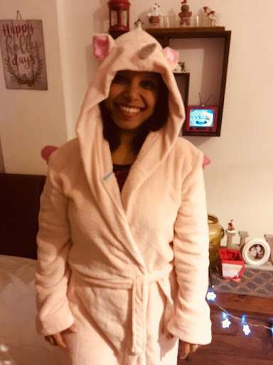  productive at home in  pajamas