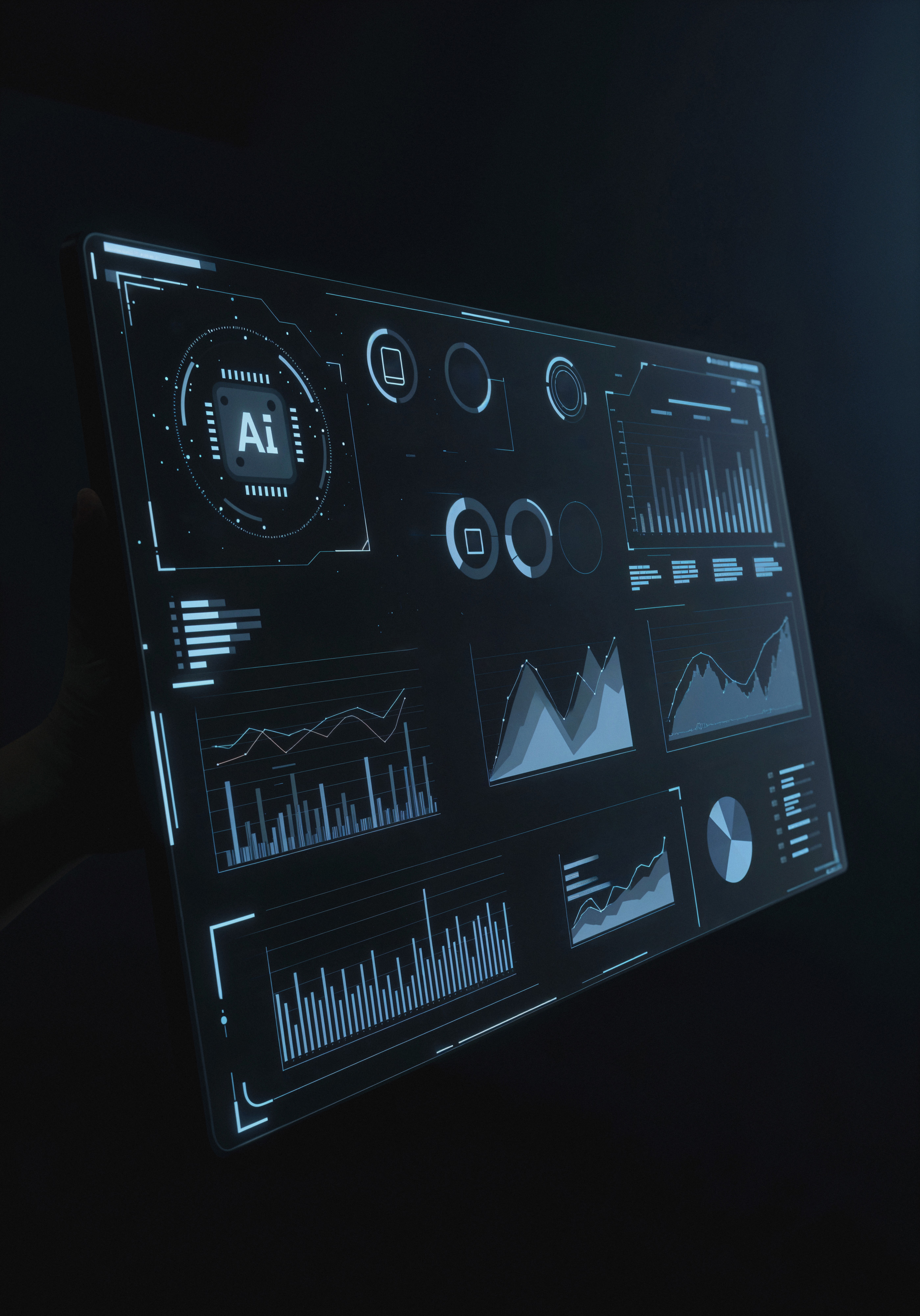 woman sitting around table holding tablet