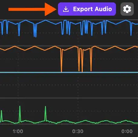 Export audio from the chart button