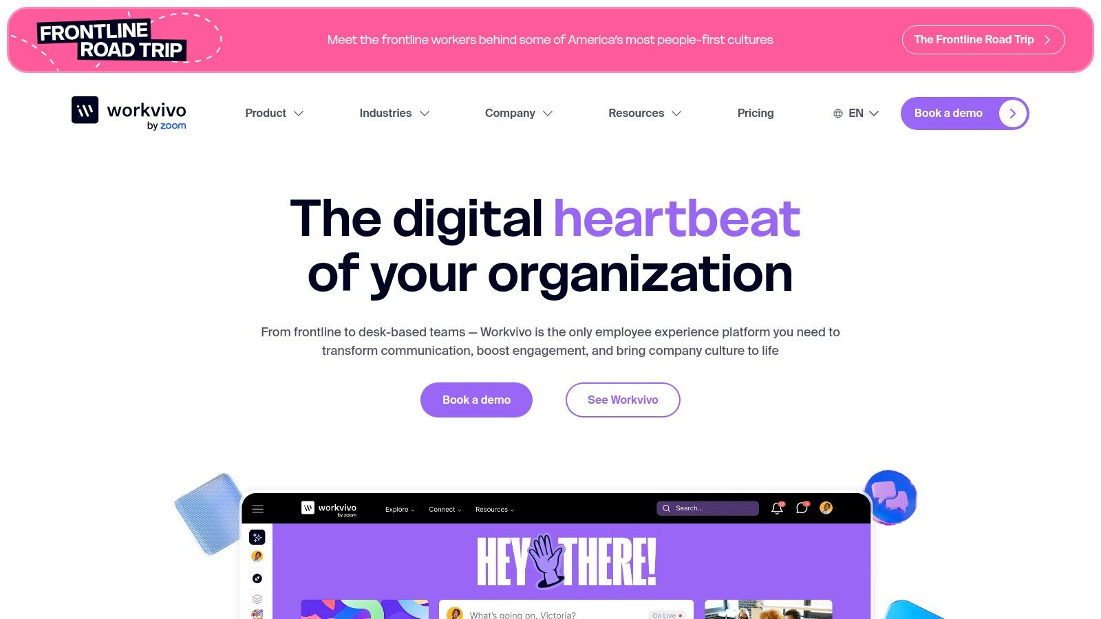 Workvivo's social feed helps connect distributed and frontline teams.
