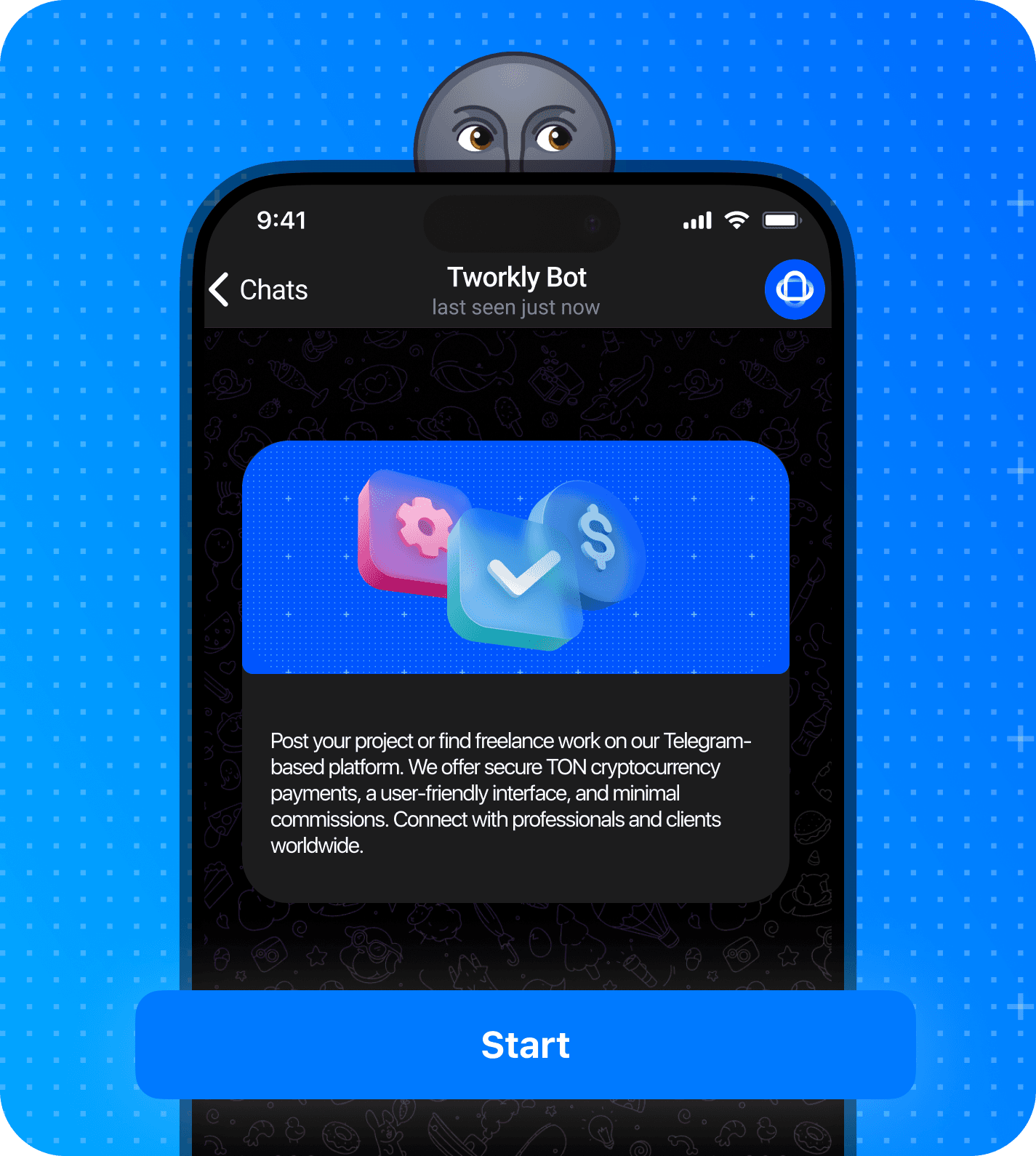 Open Bot @Tworkly_bot in Telegram