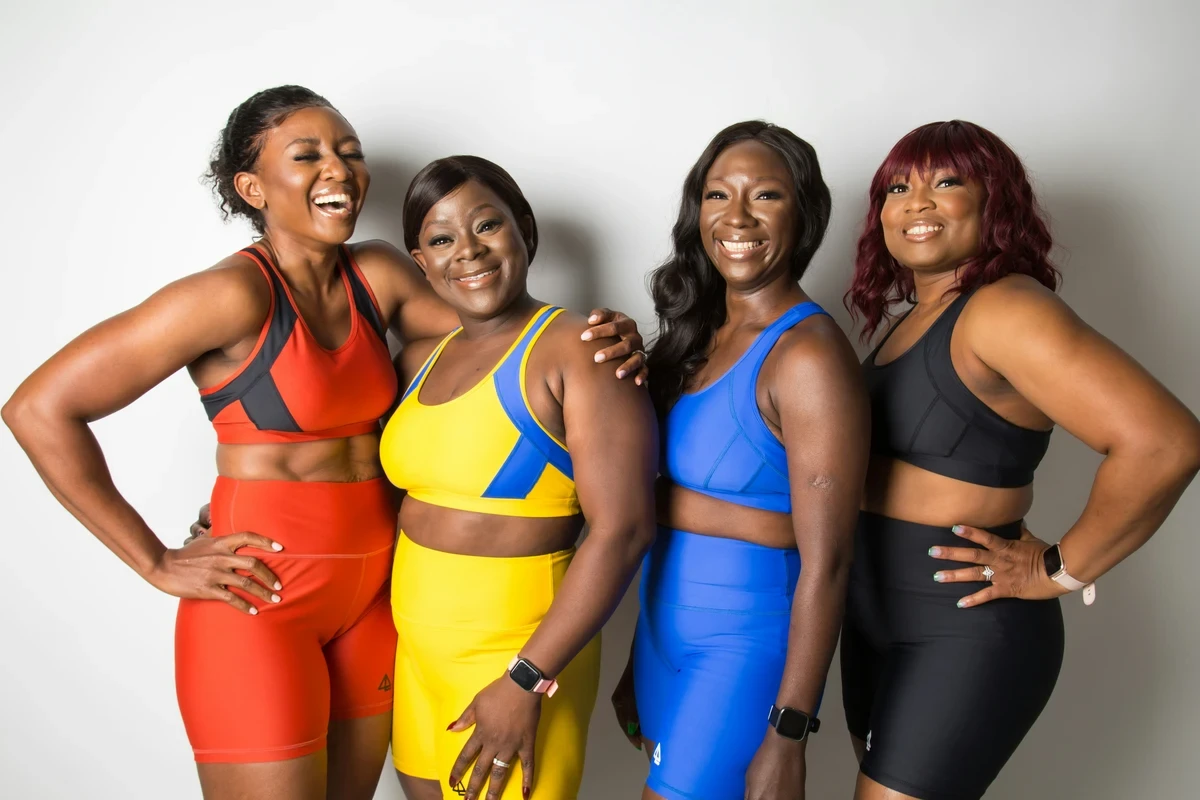 Four women in their fitness outfits, pace and phase