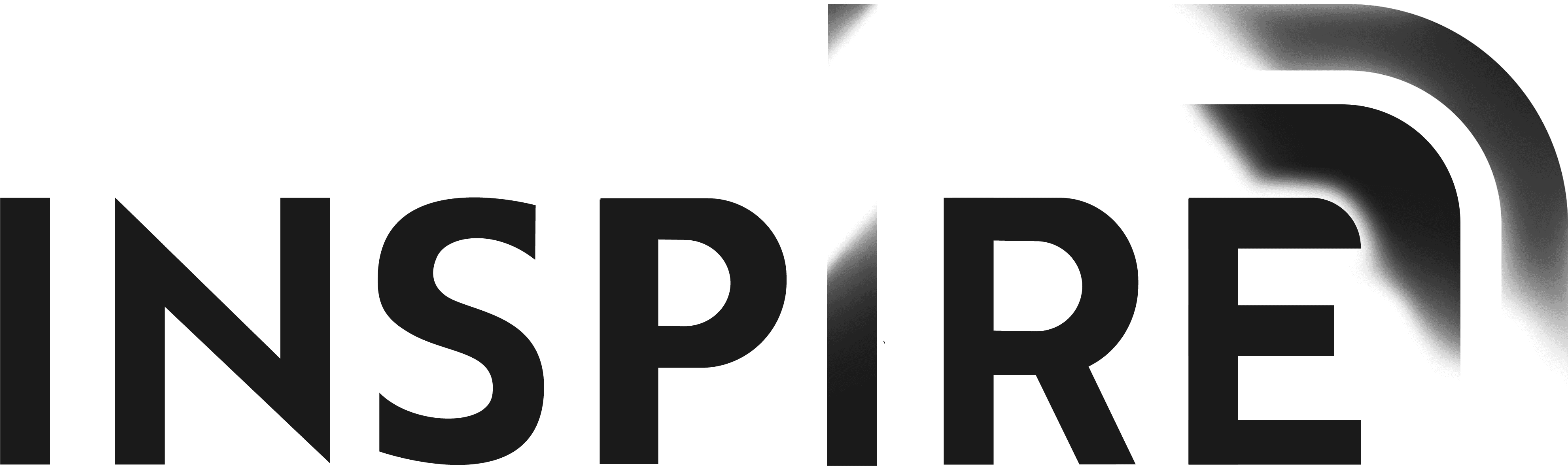 The image displays a logo in black with the word "INSPIRE," featuring stylized elements that suggest movement or wings, conveying a sense of motivation and creativity.