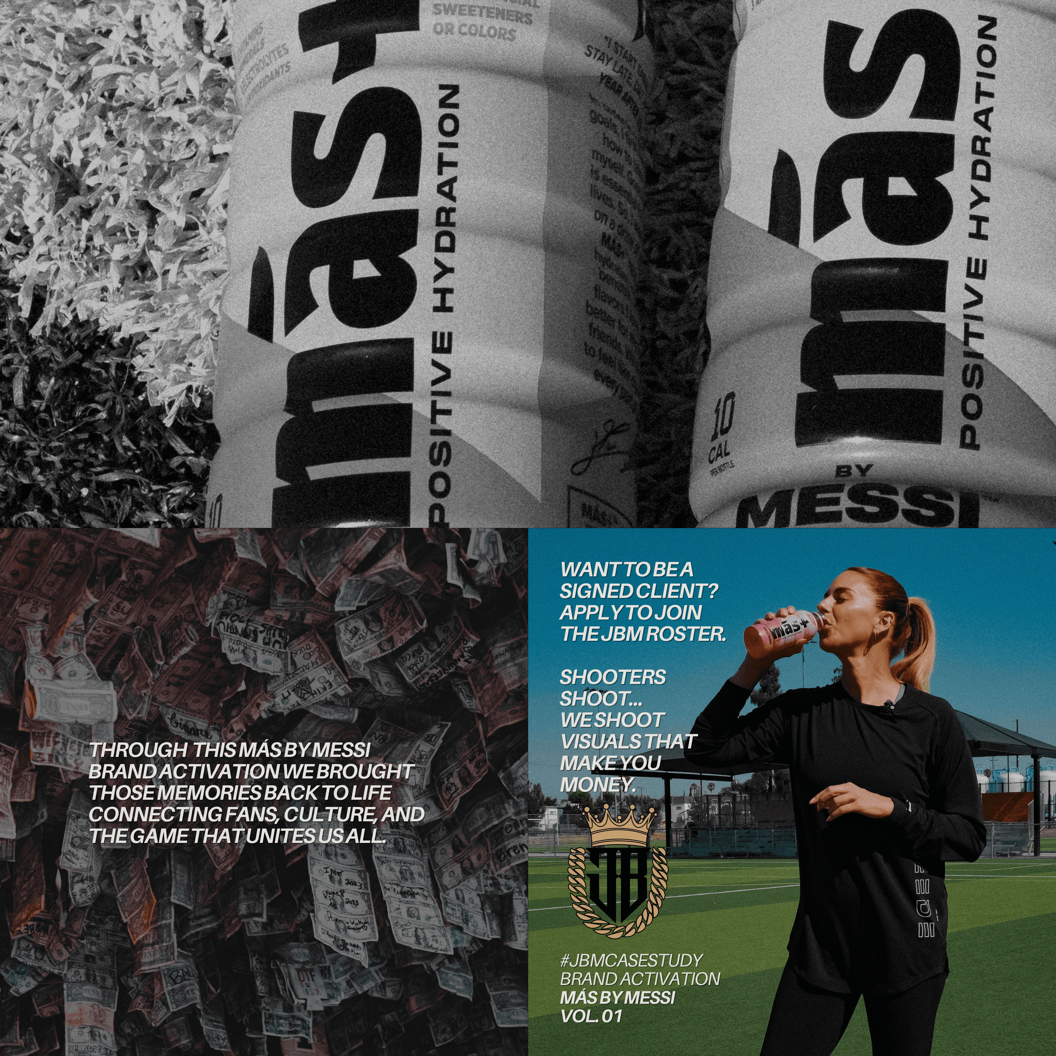 Case Study for Más by Messi branding campaign with Lauren Sesselmann in Los Angeles