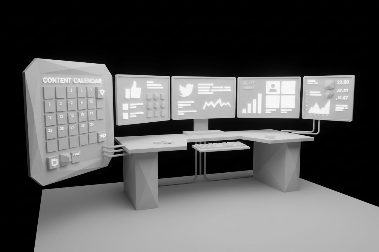 Espacio de marketing digital con canales de lead gen