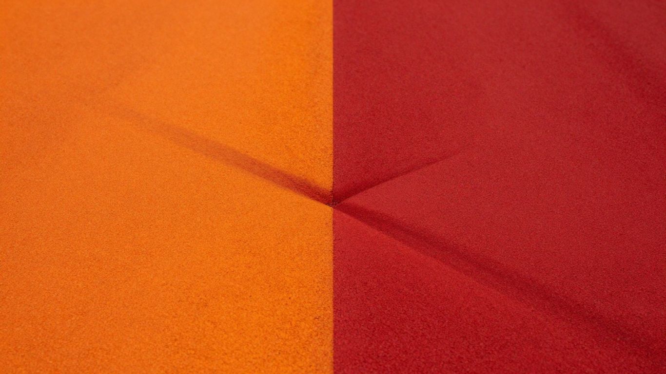 Split path with orange and crimson colors
