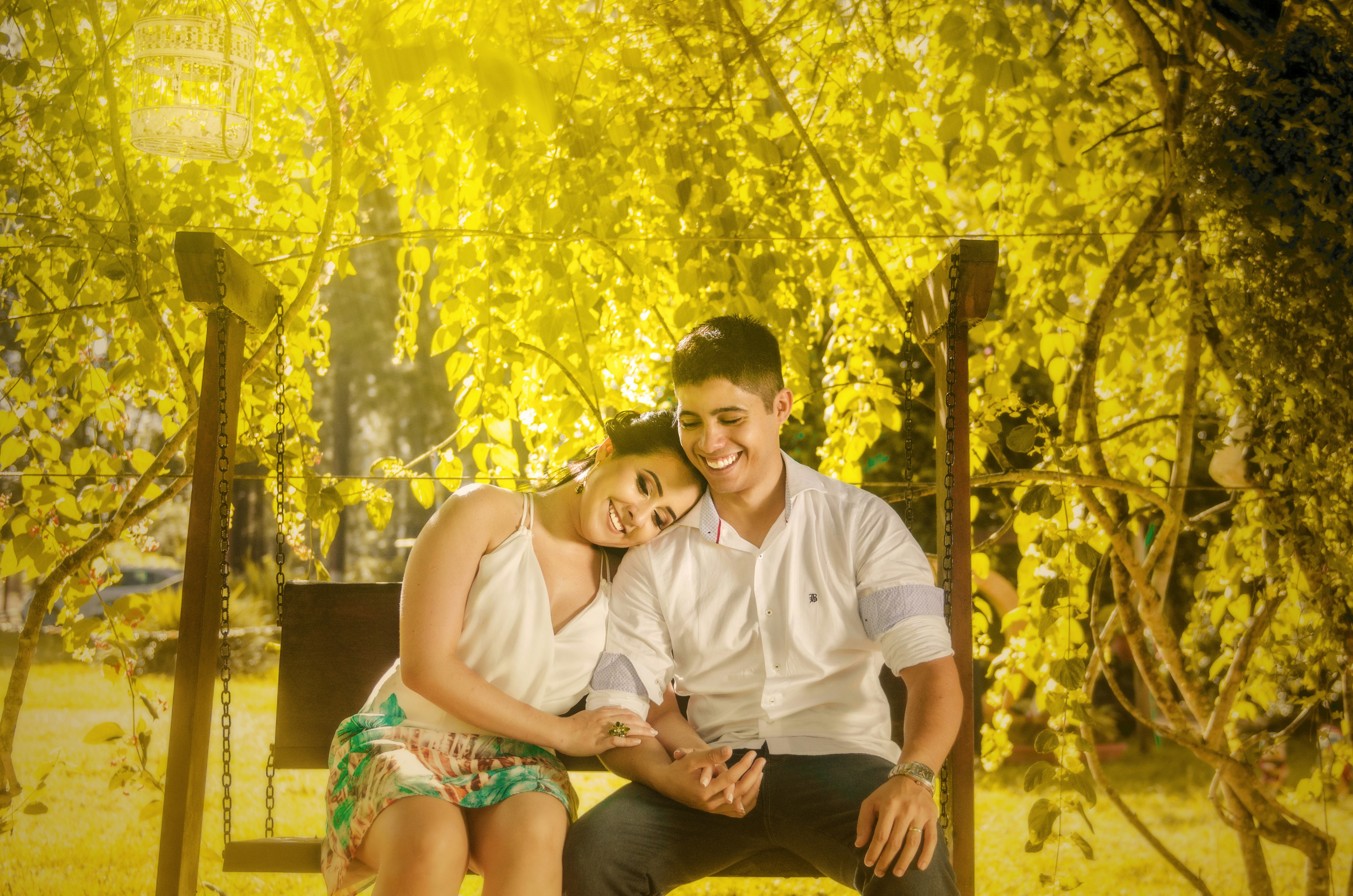 romantic lovers in the garden