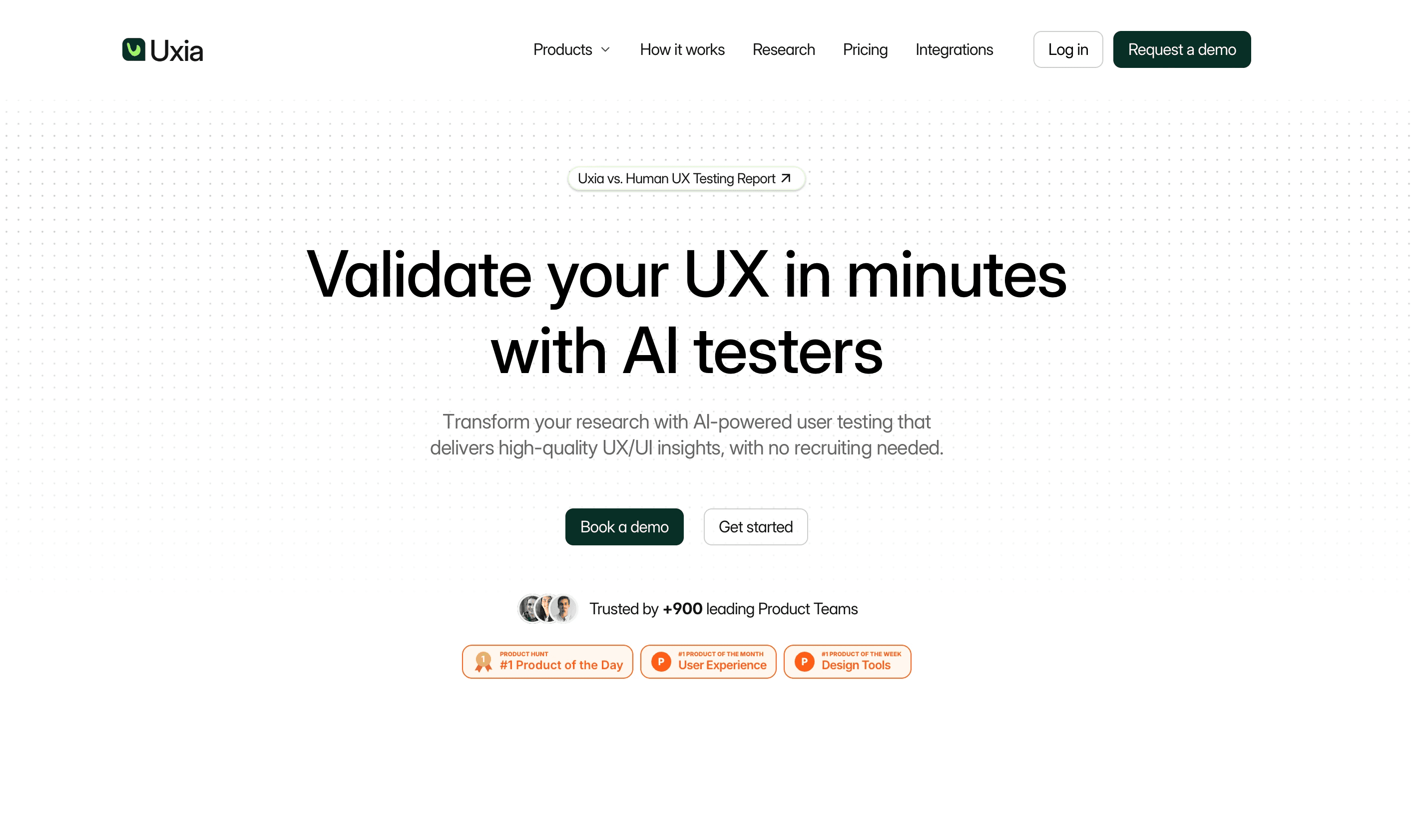 Uxia's website homescreen