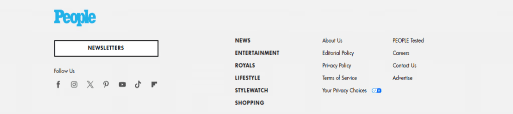 people magazine  website footer