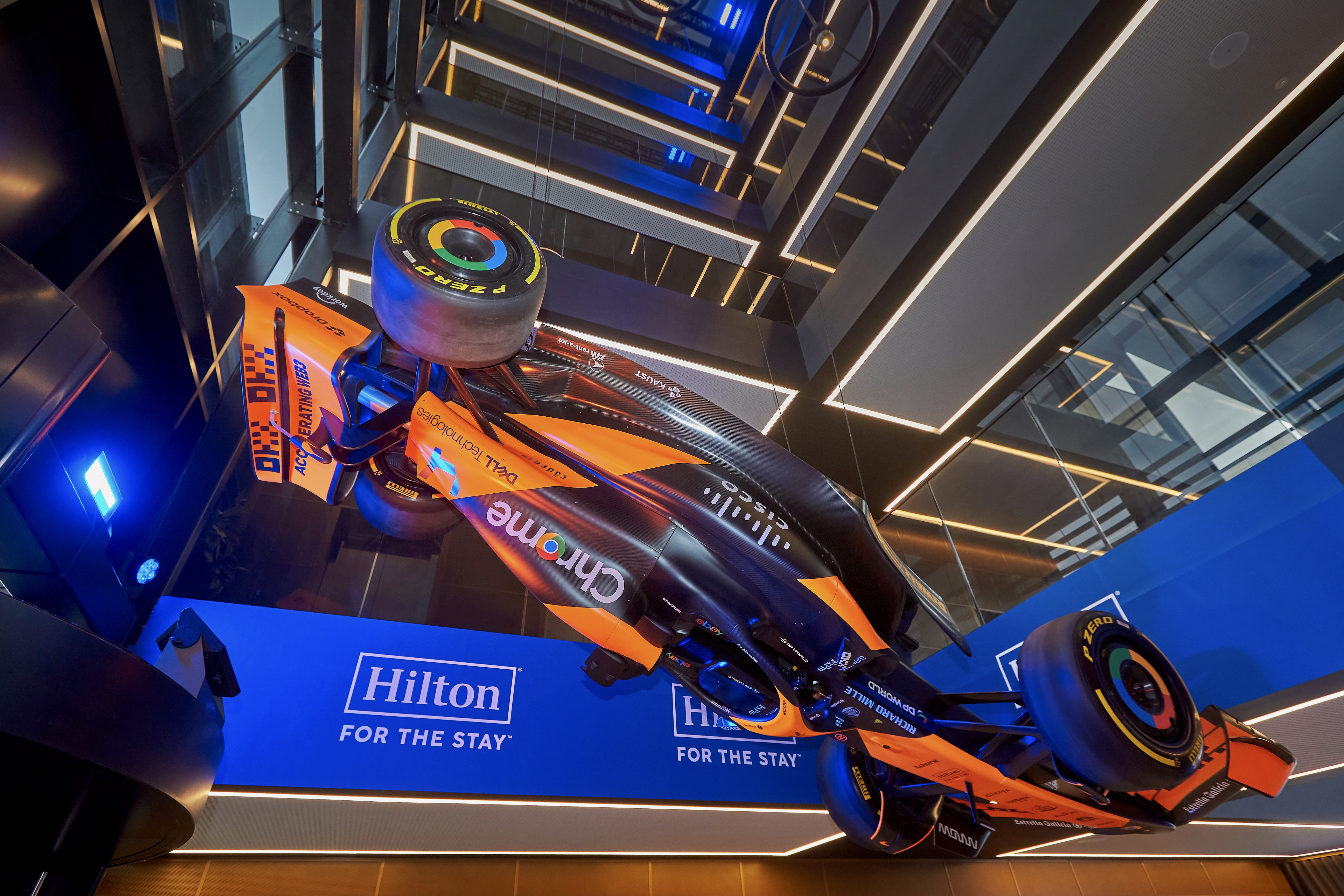 Formula 1 car on display at Hilton Silverstone British Grand Prix – event photography by Paul Severn.