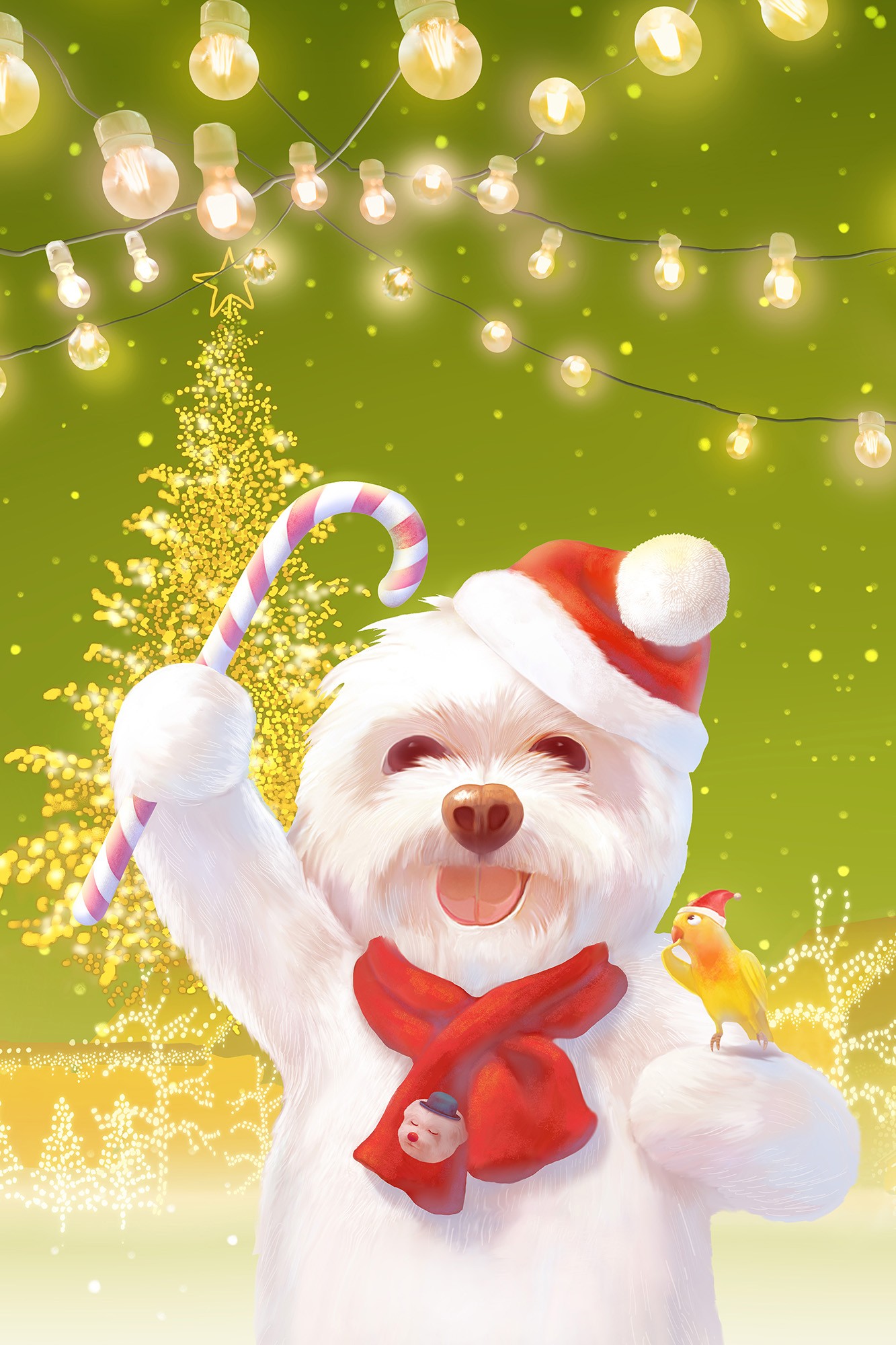 Smile Pup Candy Cane