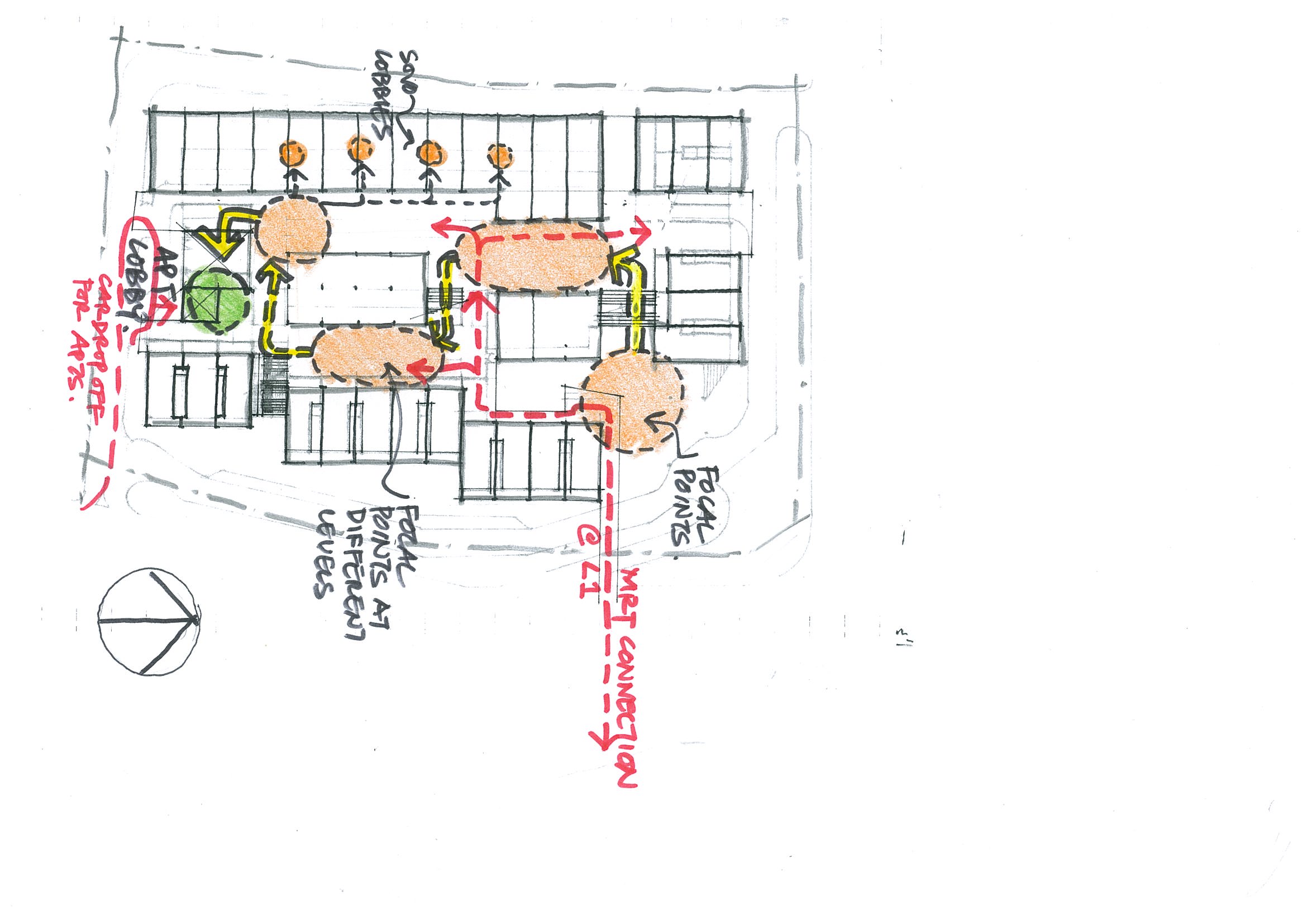Concept sketches of The Sqwhere project by Asima Architects