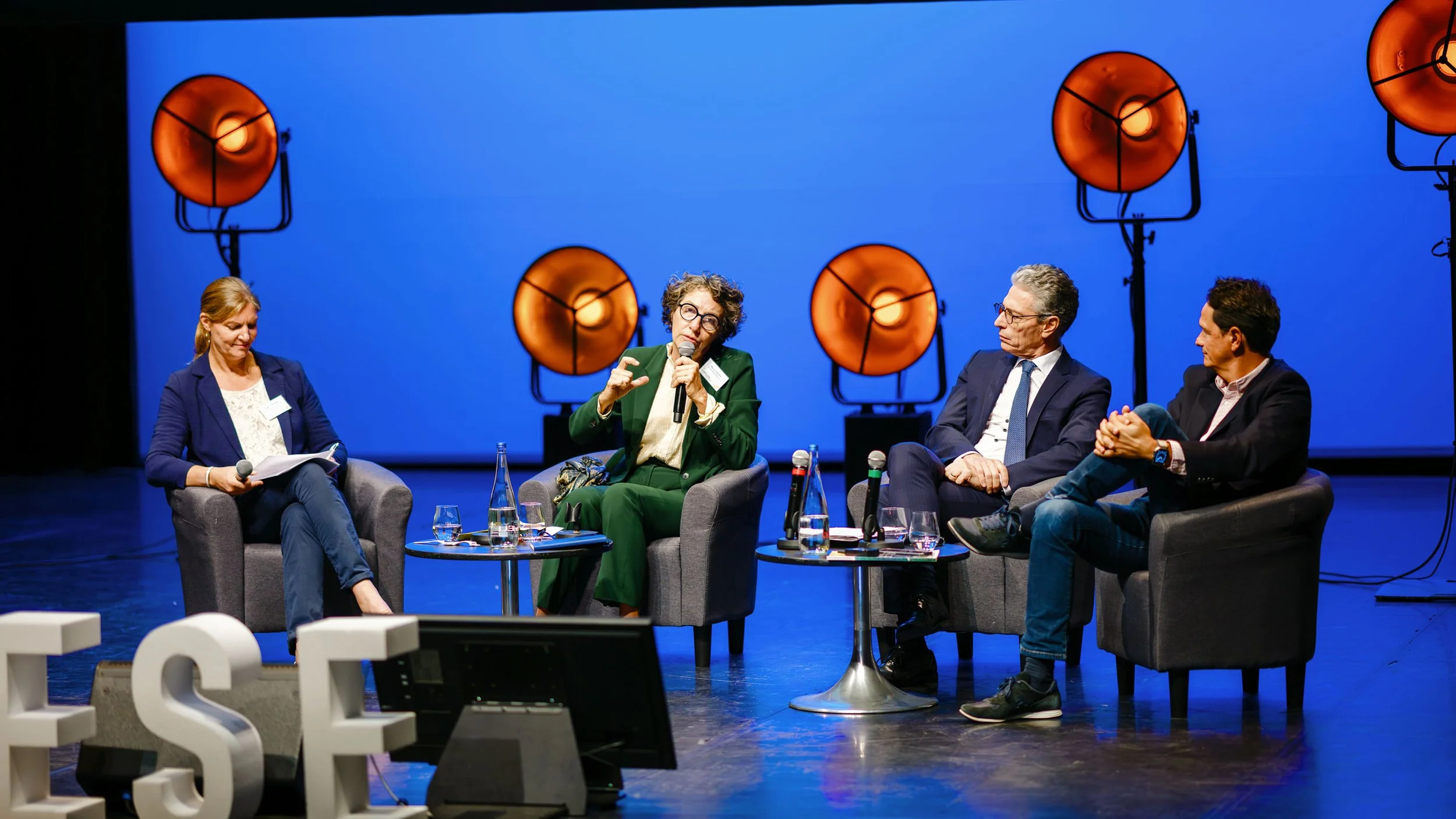 futuristic robot with a grey background