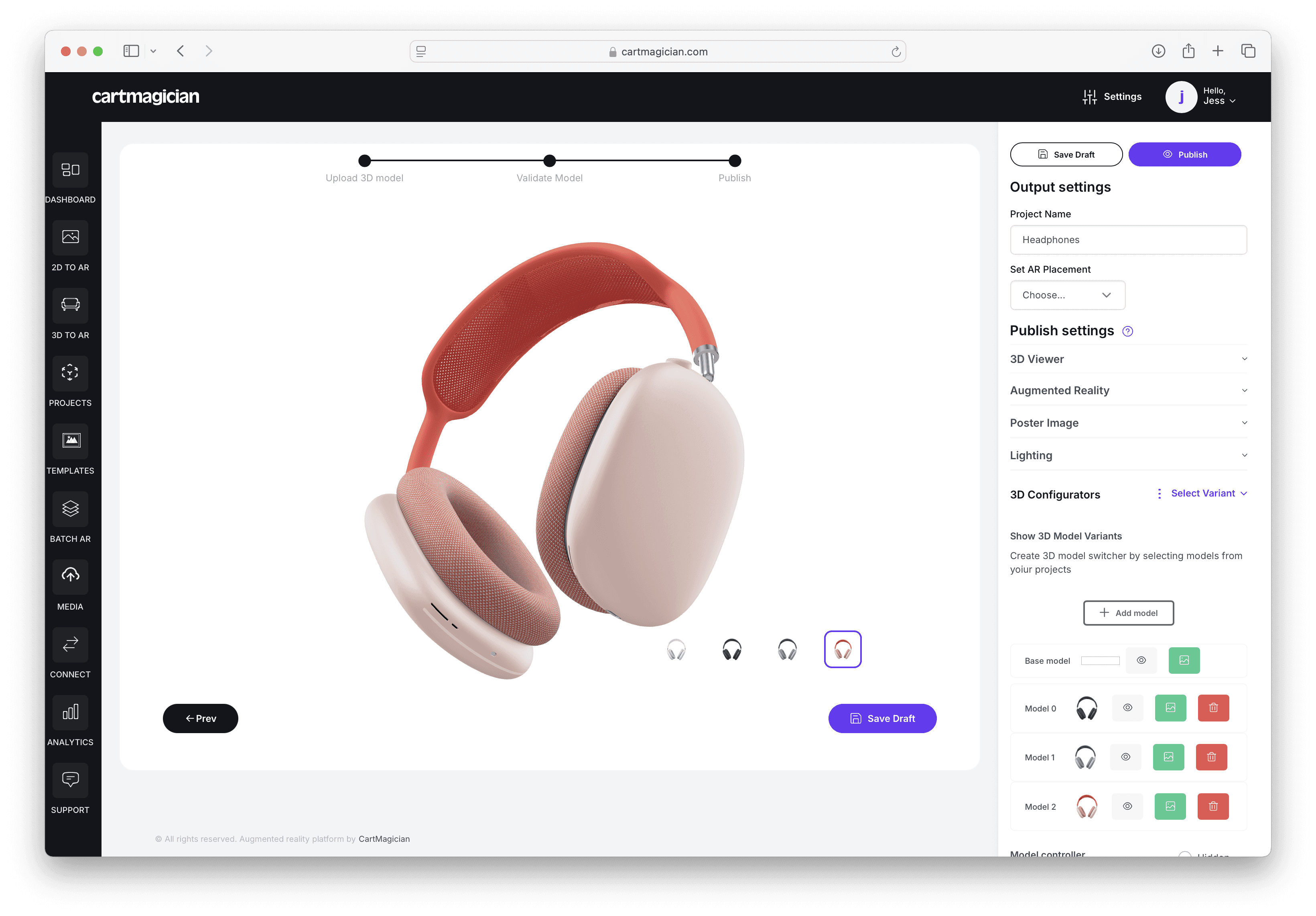 CartMagician 3D Configurator for E-Commerce Product visuals