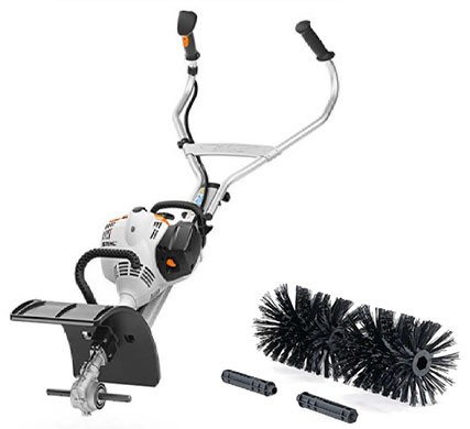 STIHL MM65 Power Groomer and bristles for fluffing up AGL Grass North artificial turf.