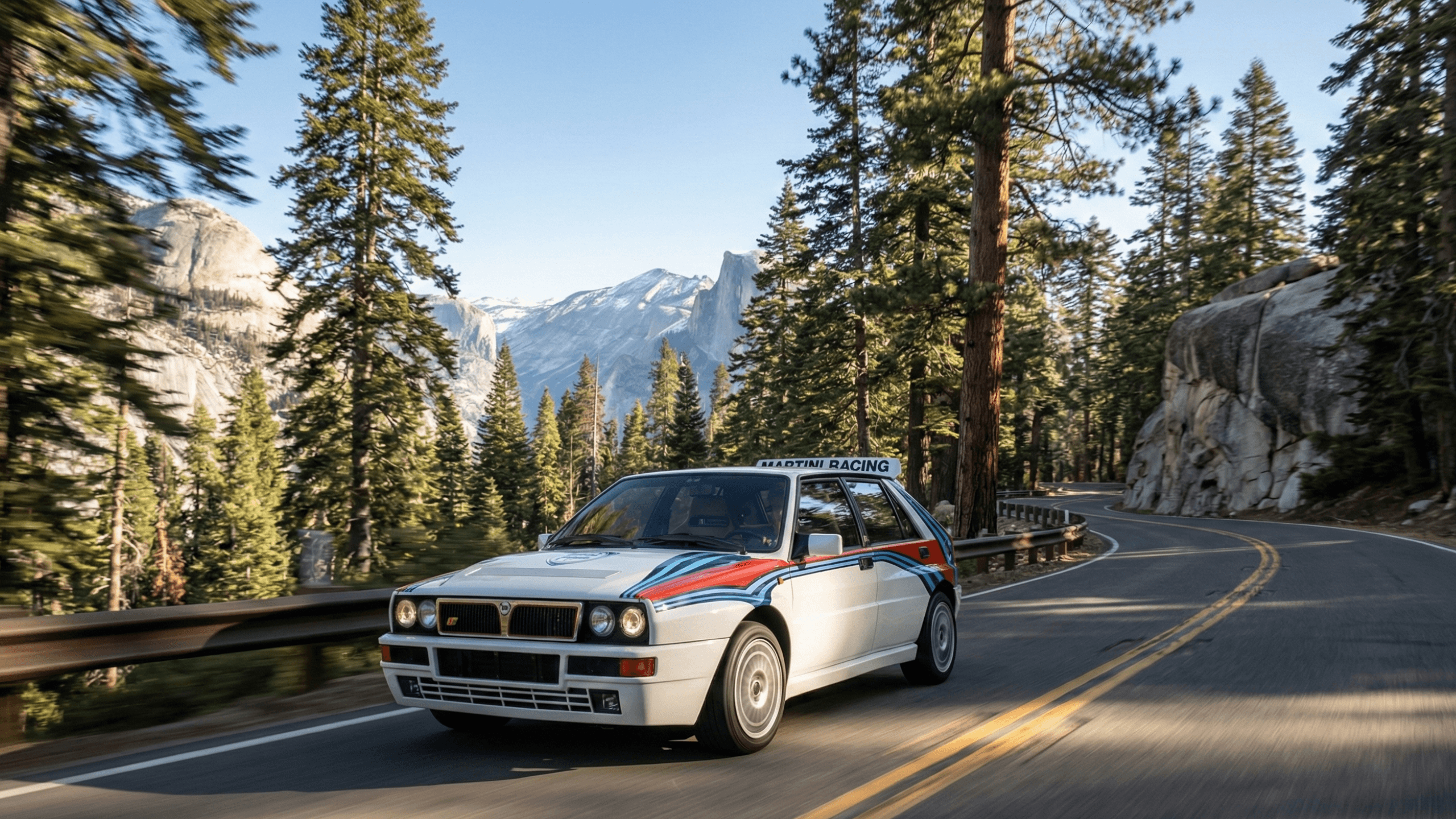 Lancia Delta Integrale Evo driving in California