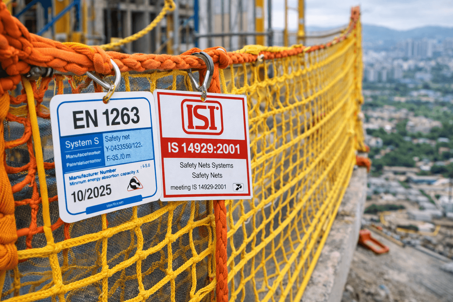 EN 1263 and IS certified safety nets used in Pune project