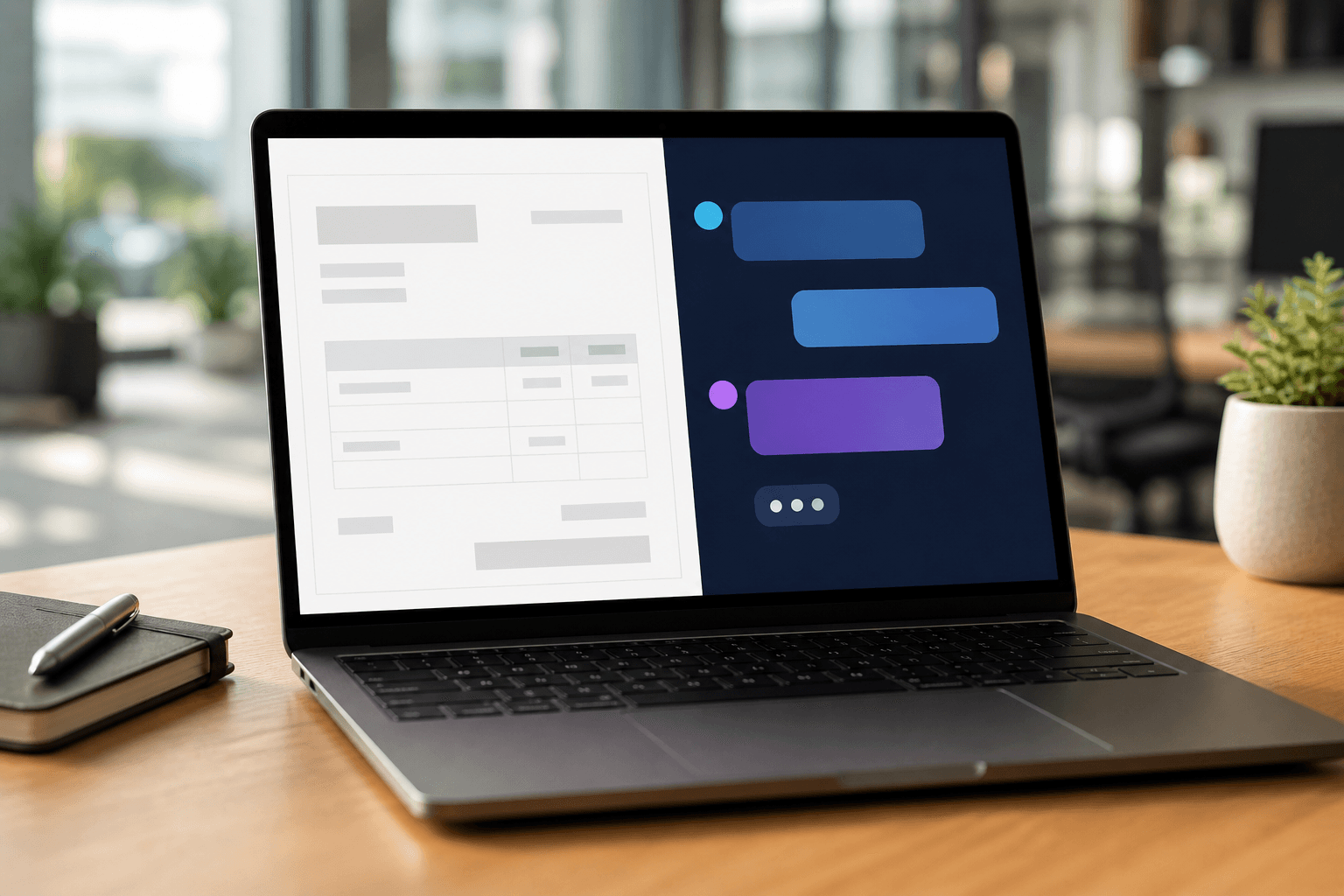 Laptop with chatbot interface