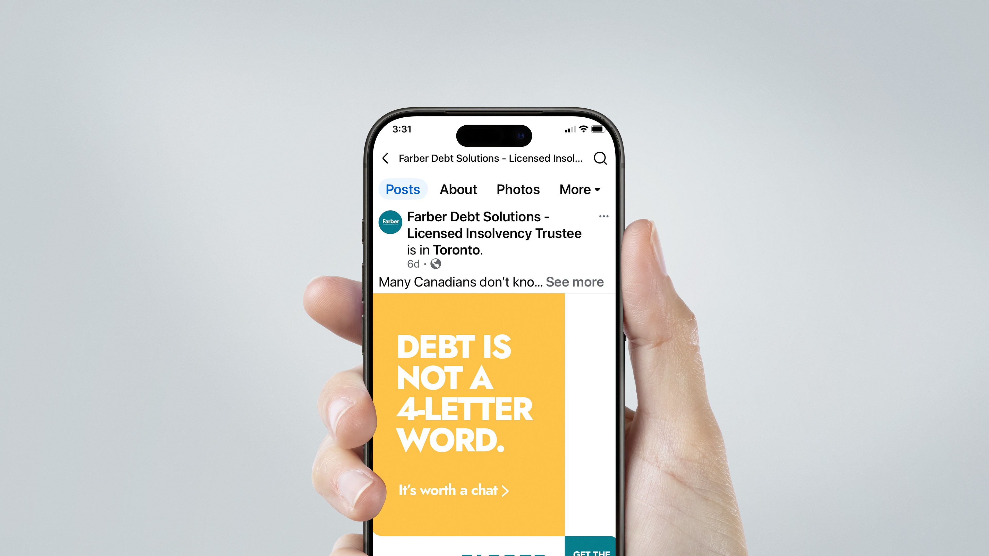 social ad on a phone