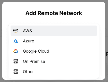 select remote network