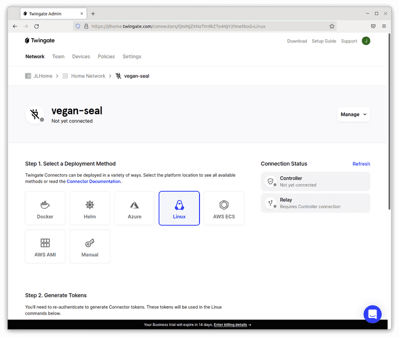 Add a Connector via Linux