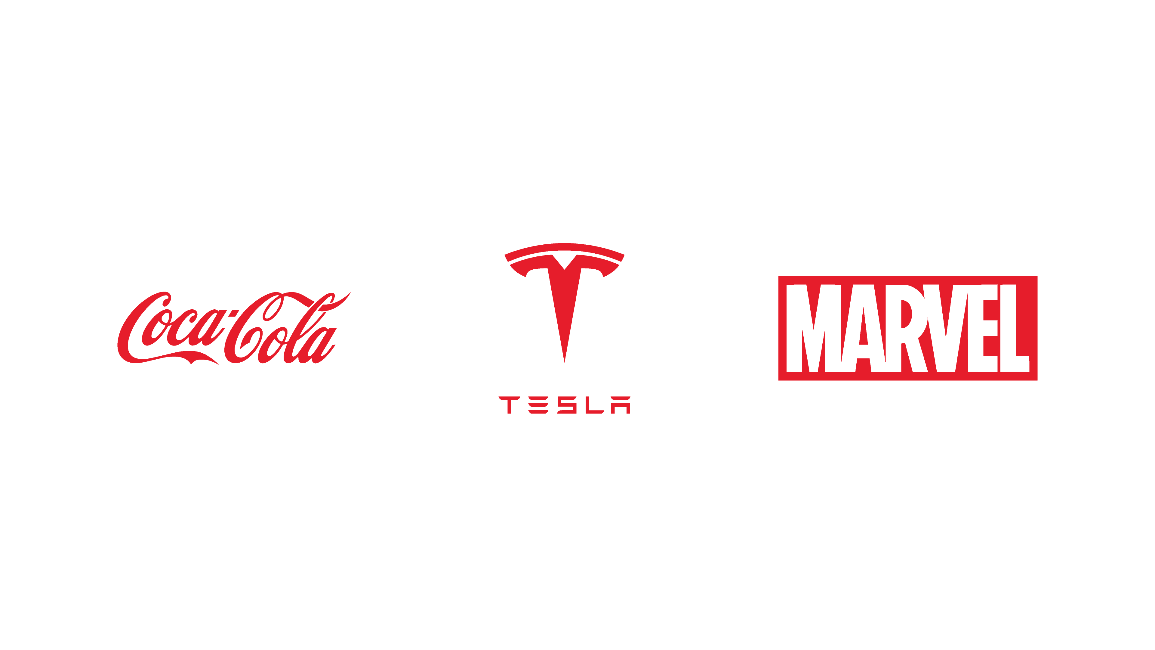 Red logos from well-known brands, highlighting how red is used to express energy, urgency, appetite, and high emotional impact.