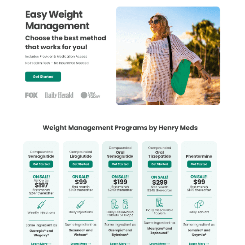 Henry Meds Weight Management Landing Page
