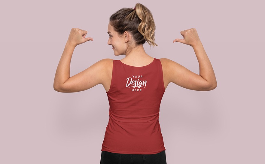 mockup of a woman with a tantk top