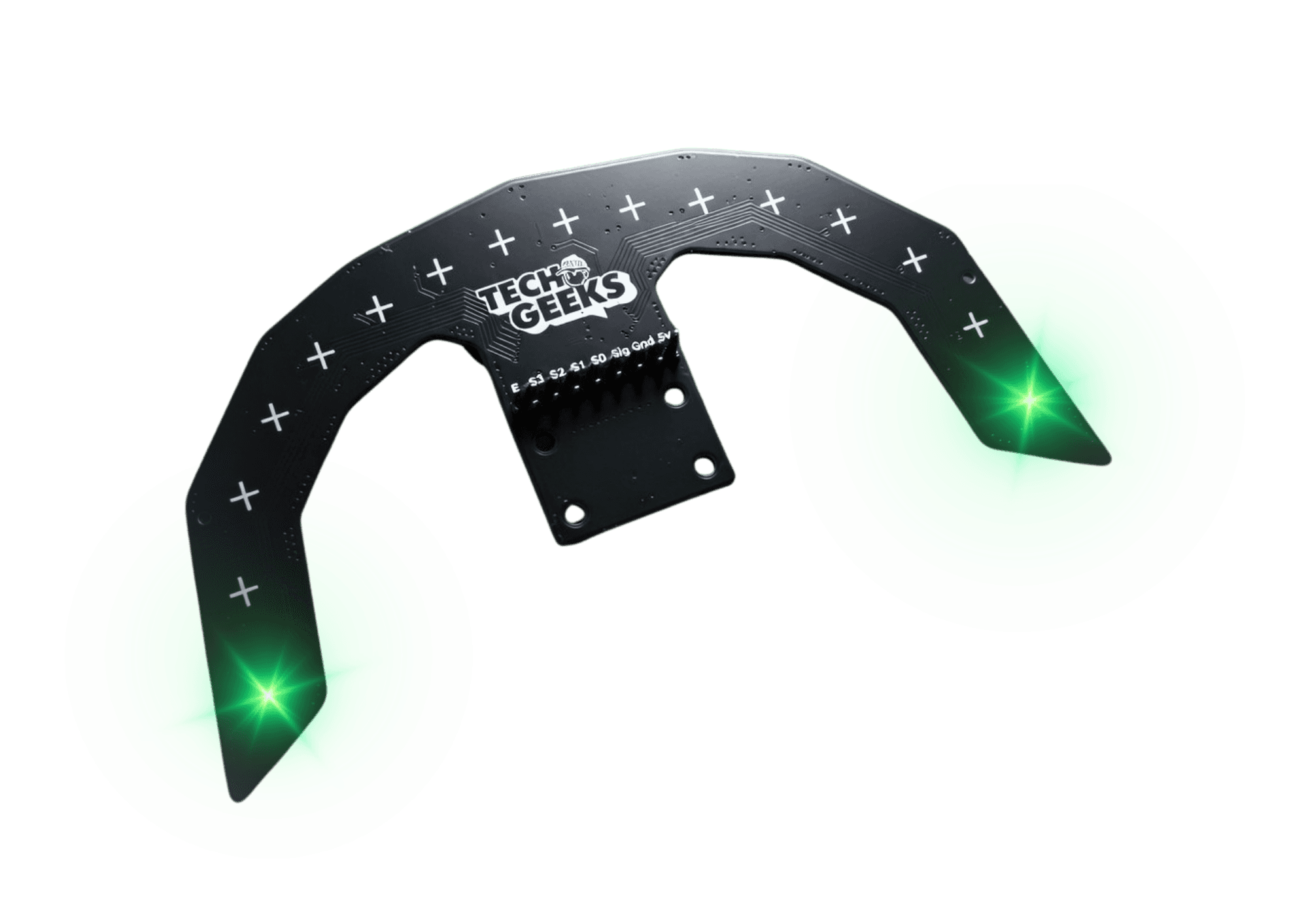 ARC16 IR sensor transparent view – MUX architecture, 16 SMD IR channels, compact PCB