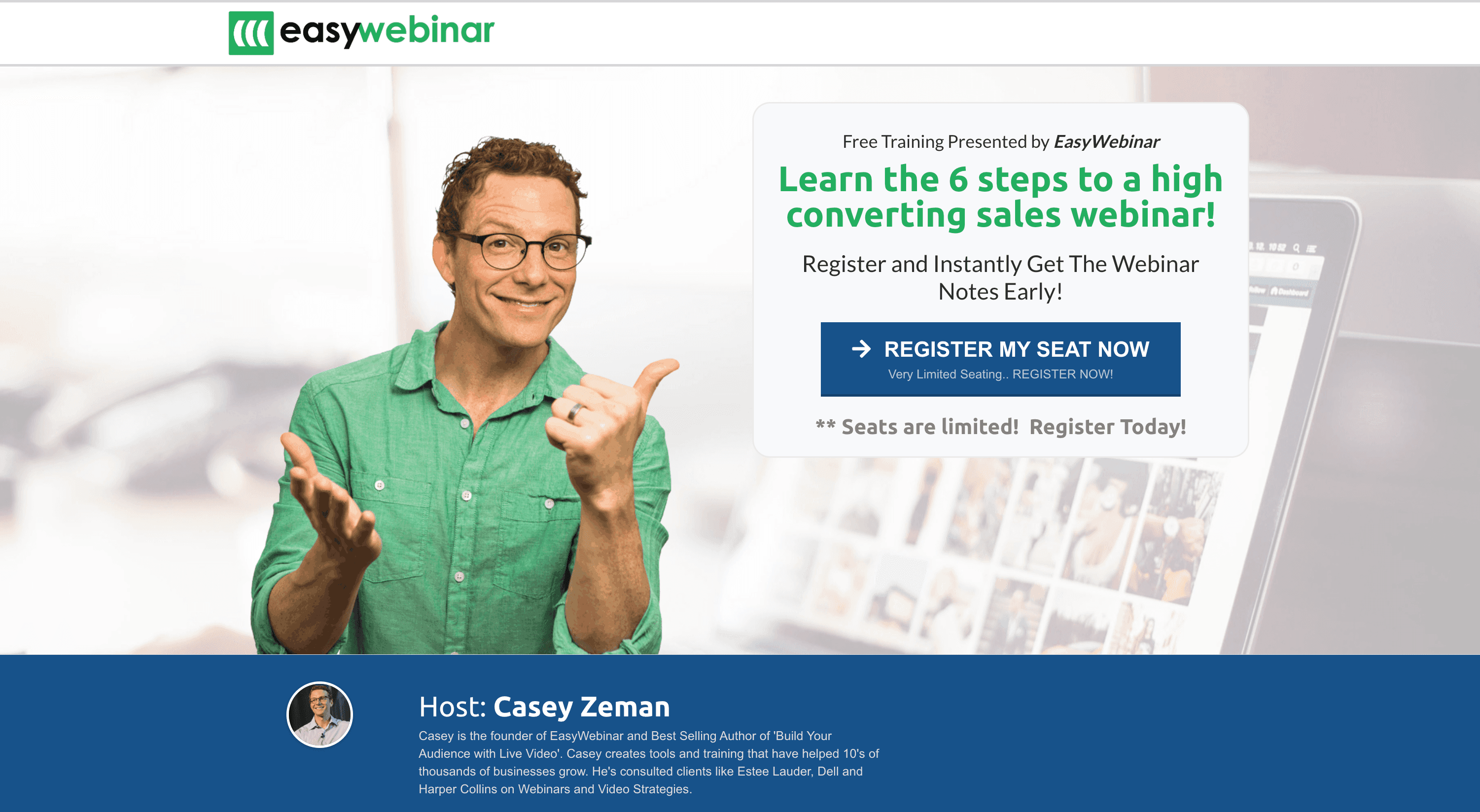 EasyWebinar offers a Conversion Webinar as a webinar funnel lead magnet