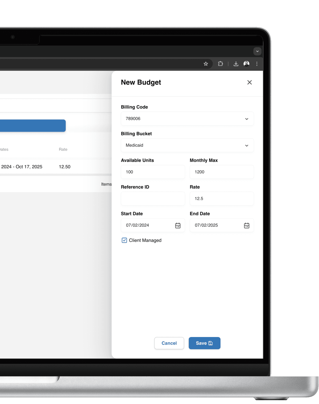 Client budget software.