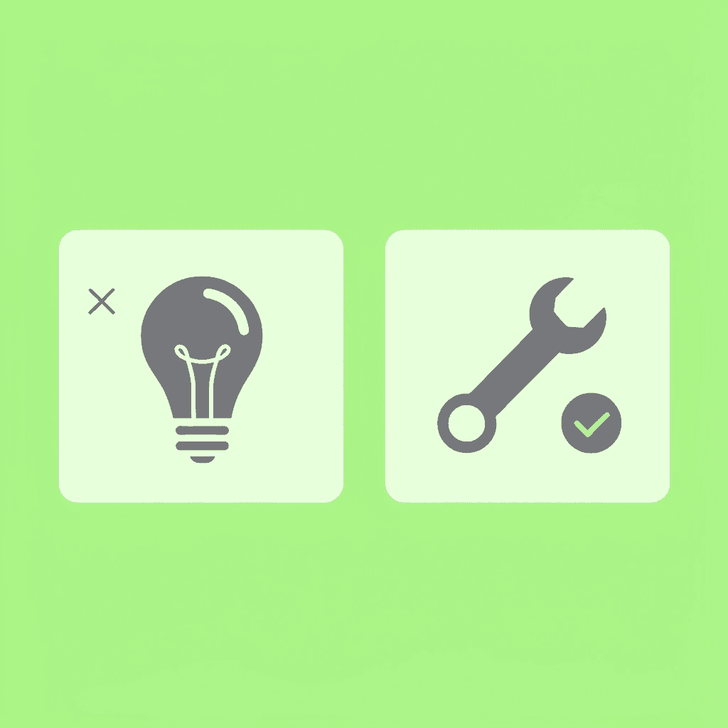 Before and after comparison: passive reading marked with X on left, active problem-solving marked with checkmark on right