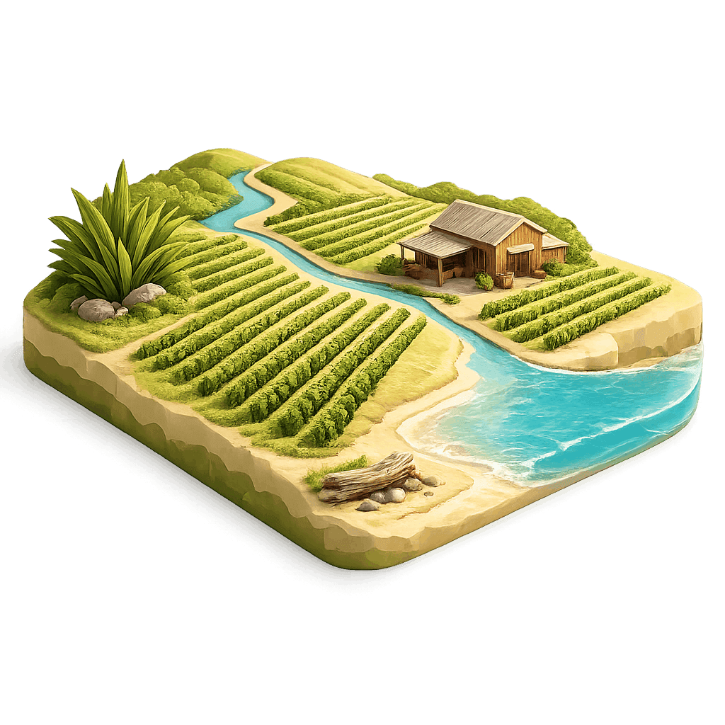 Artistic illustration of the Nelson wine region.