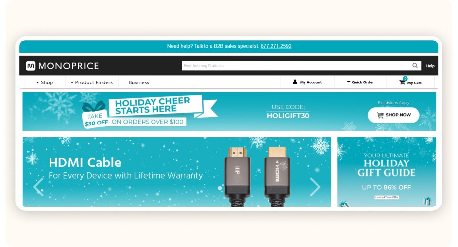 Monoprice website homepage