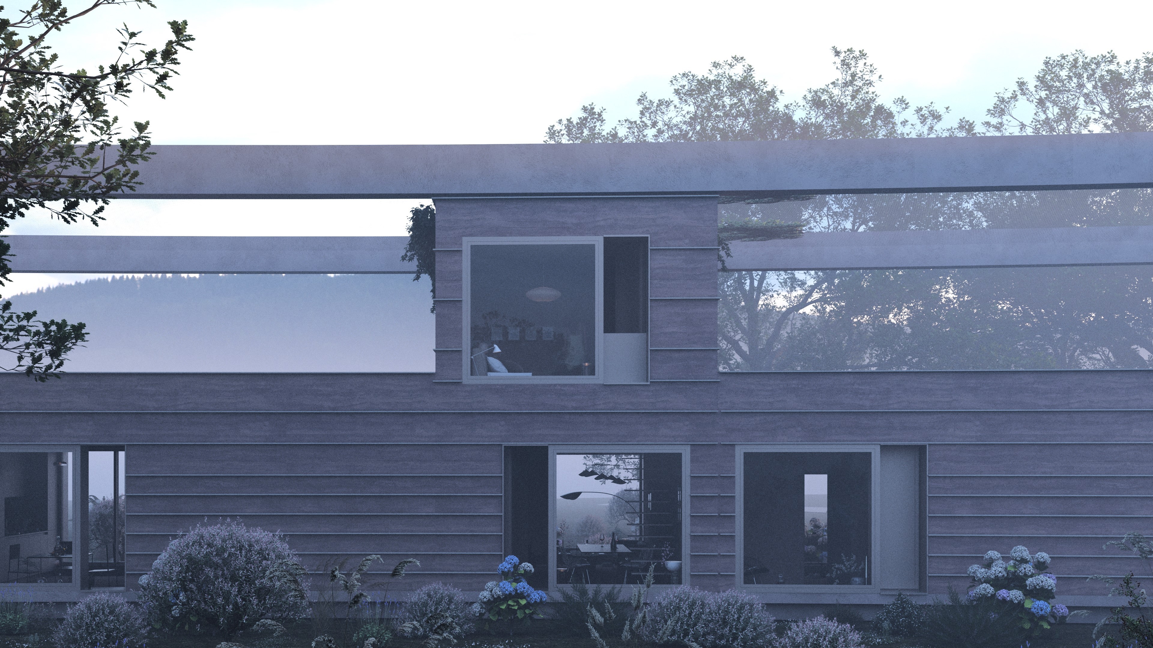 Housing project logements collectifs perspective nature