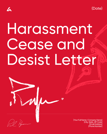 Harassment Cease and Desist Letter