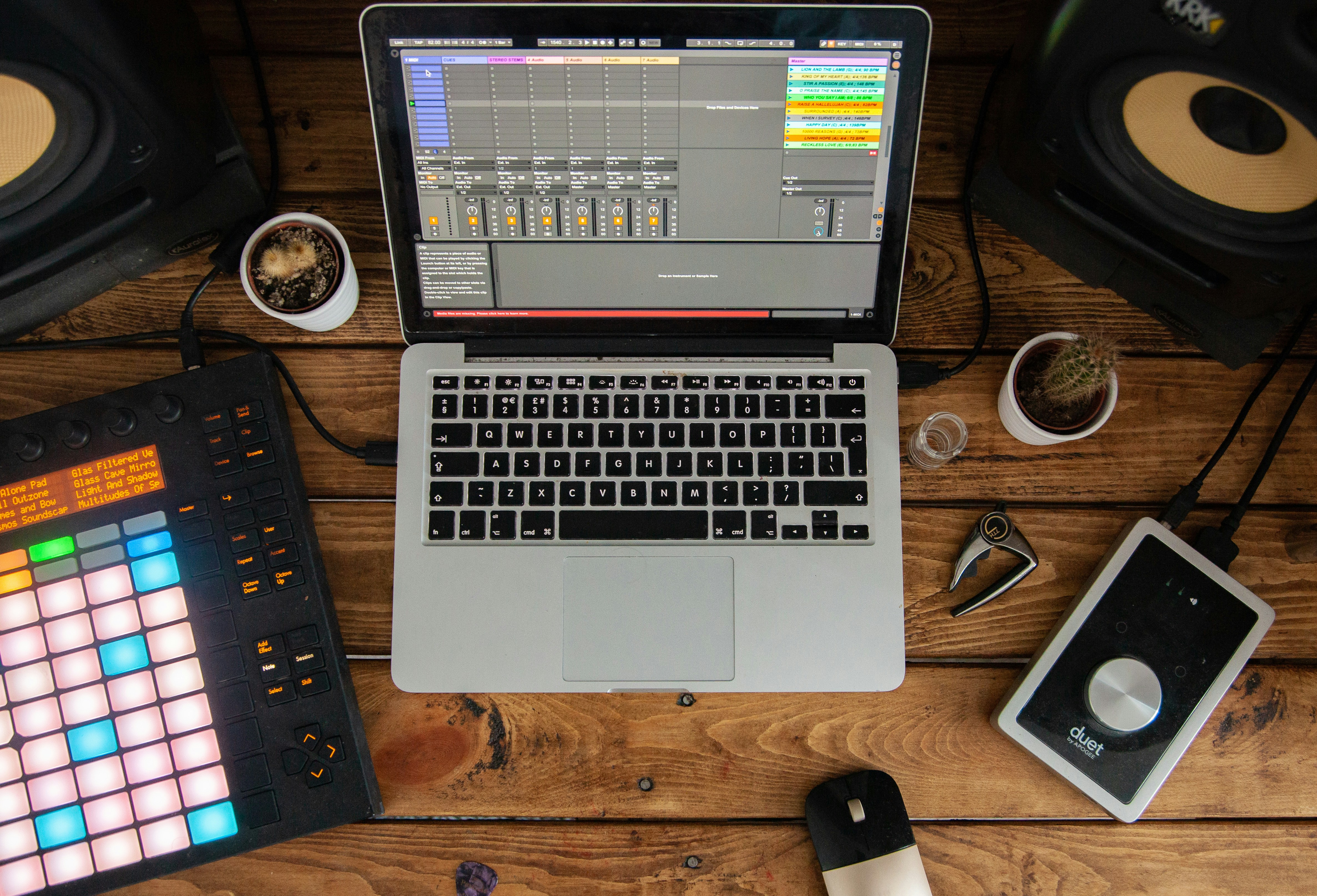 laptop with soundboard - Music Mixing Equipment 