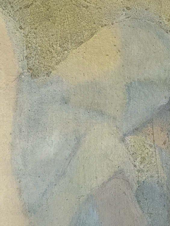 Untitled, 1980. Acrylic, collage on jute. by Barbara Walker.