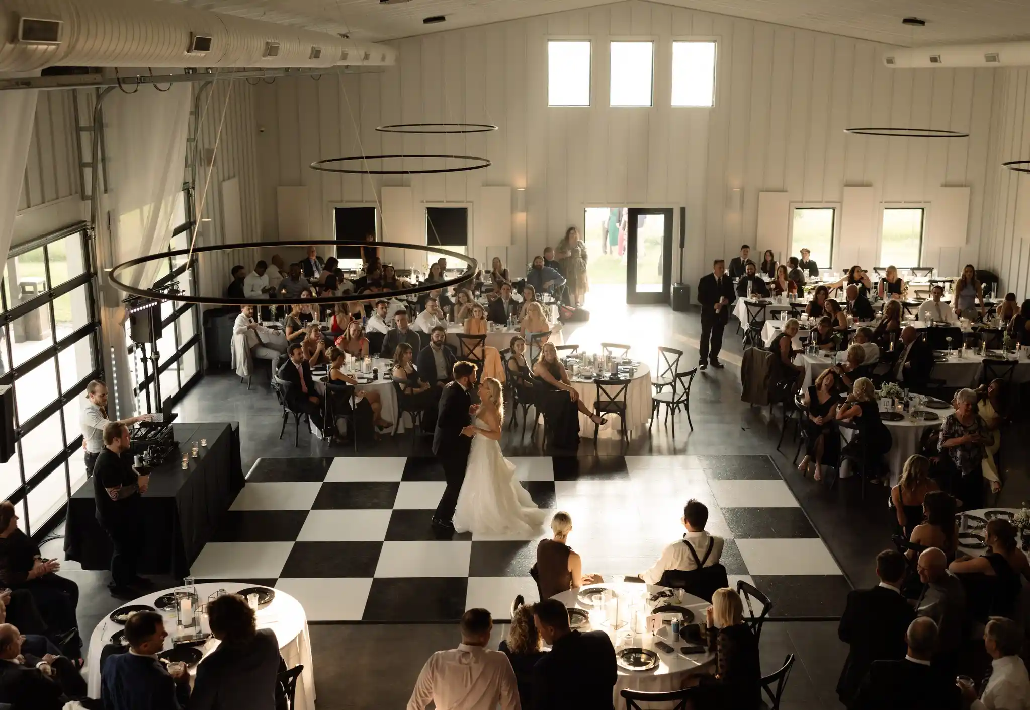 Reception barn interior at Walnut Ridge