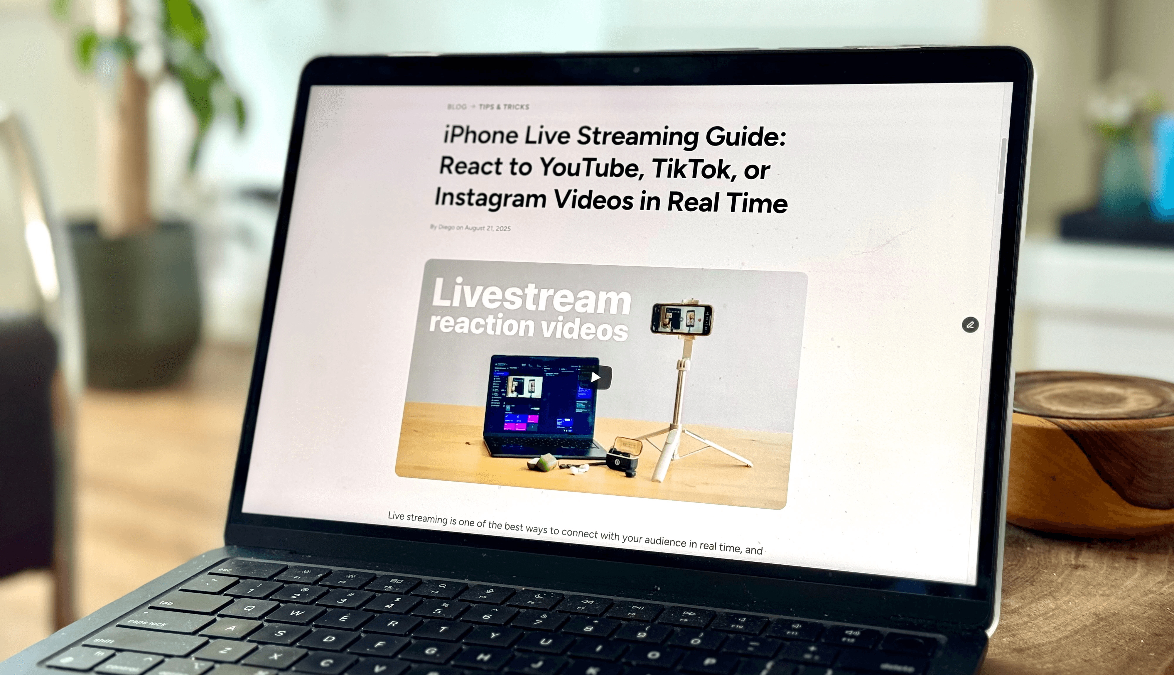 Image shows live streaming guide article - Turn Blog Post Into Video