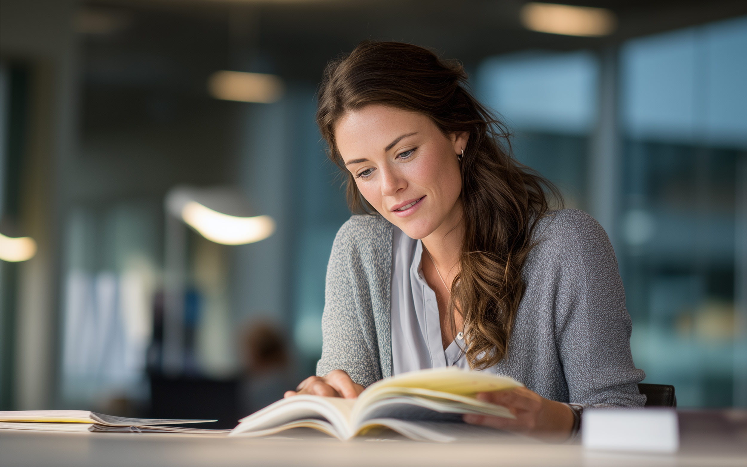 Black and white image of people working at a table with laptops, showing hands gesturing during discussion of digital content displayed on screens, with fabrica® logo in the corner.