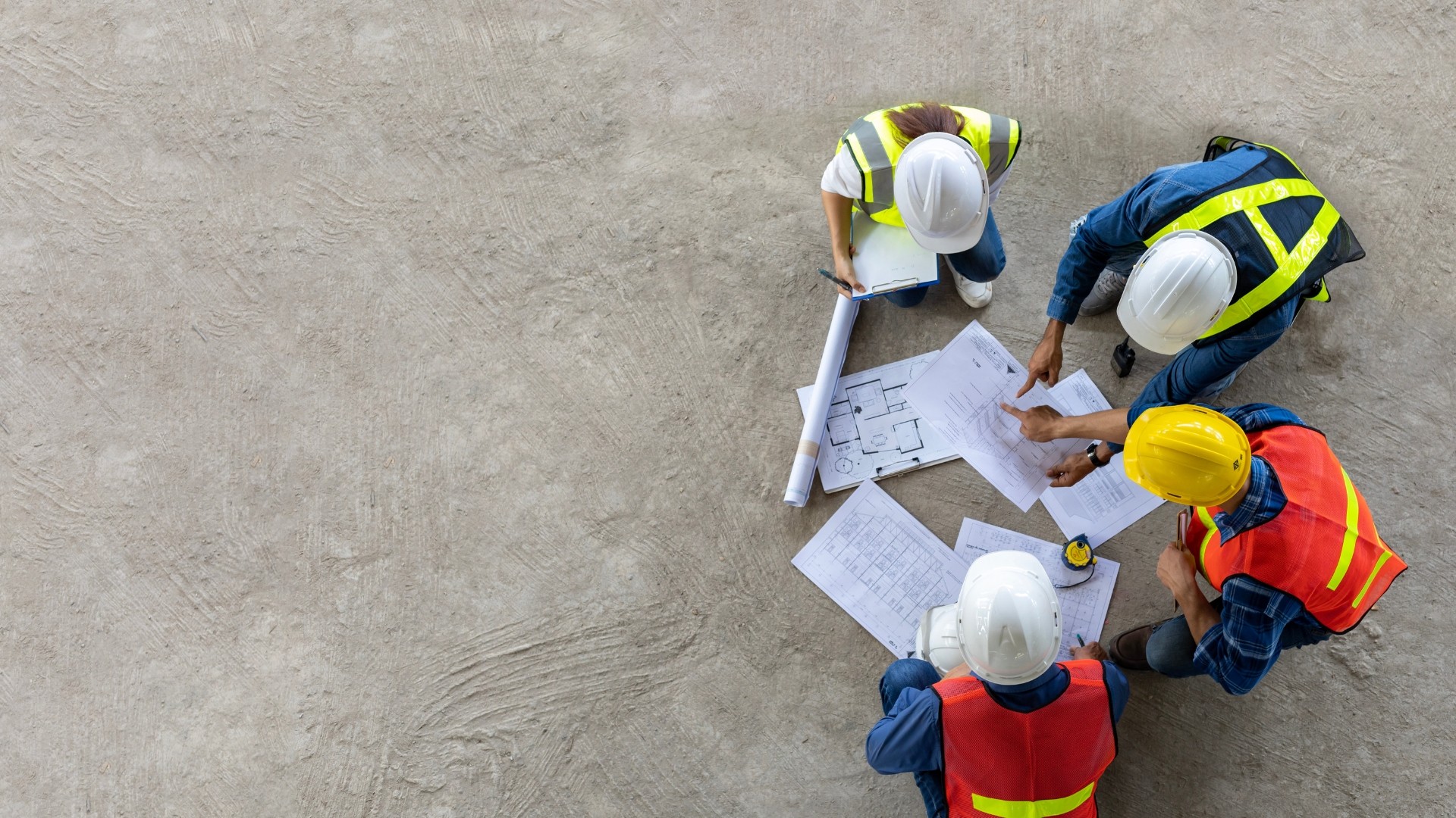 a group of contractors on the construction site