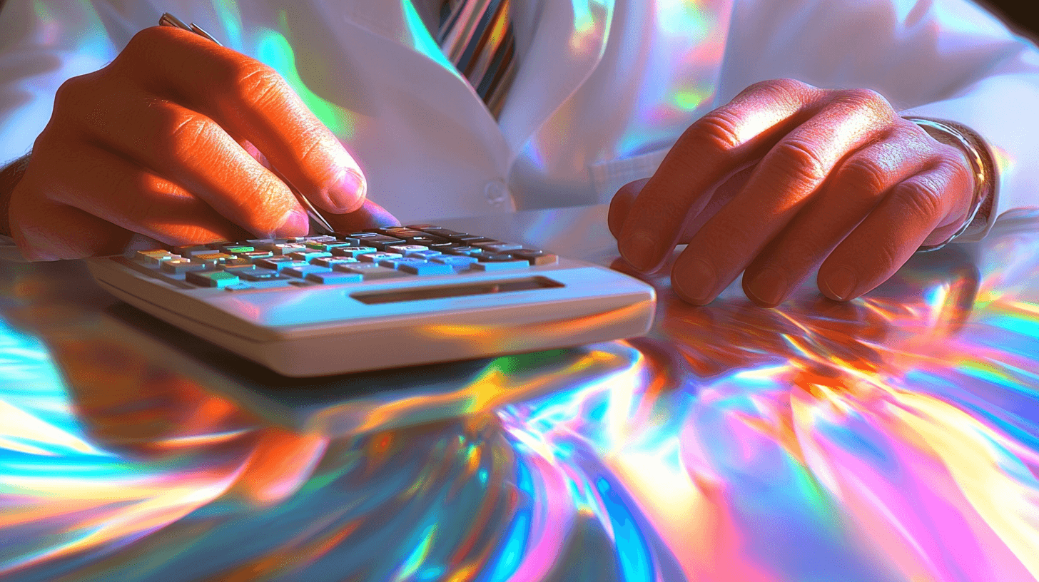 An engineer using a calculator and reference materials