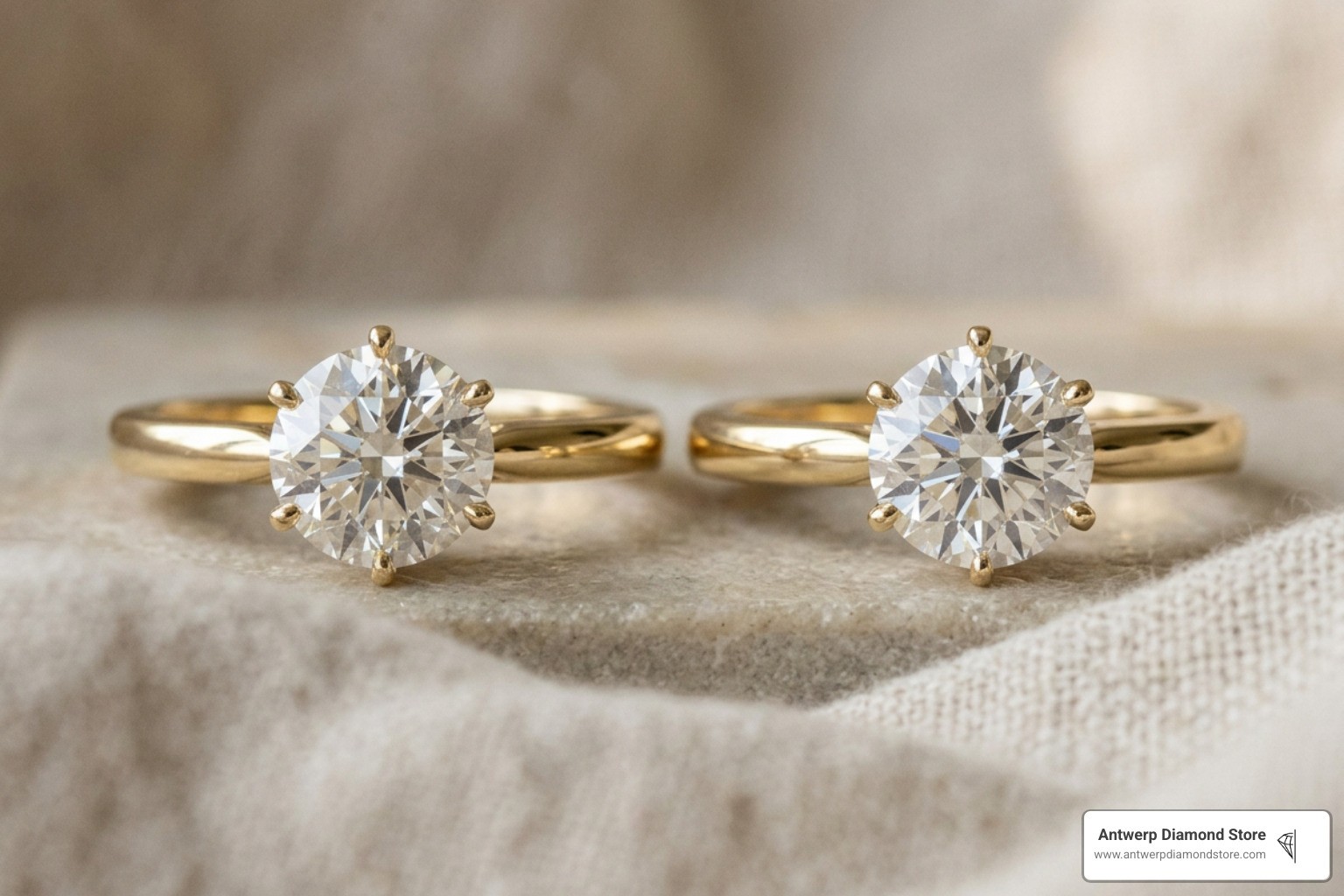 Natural vs lab-grown diamond in 10k gold band