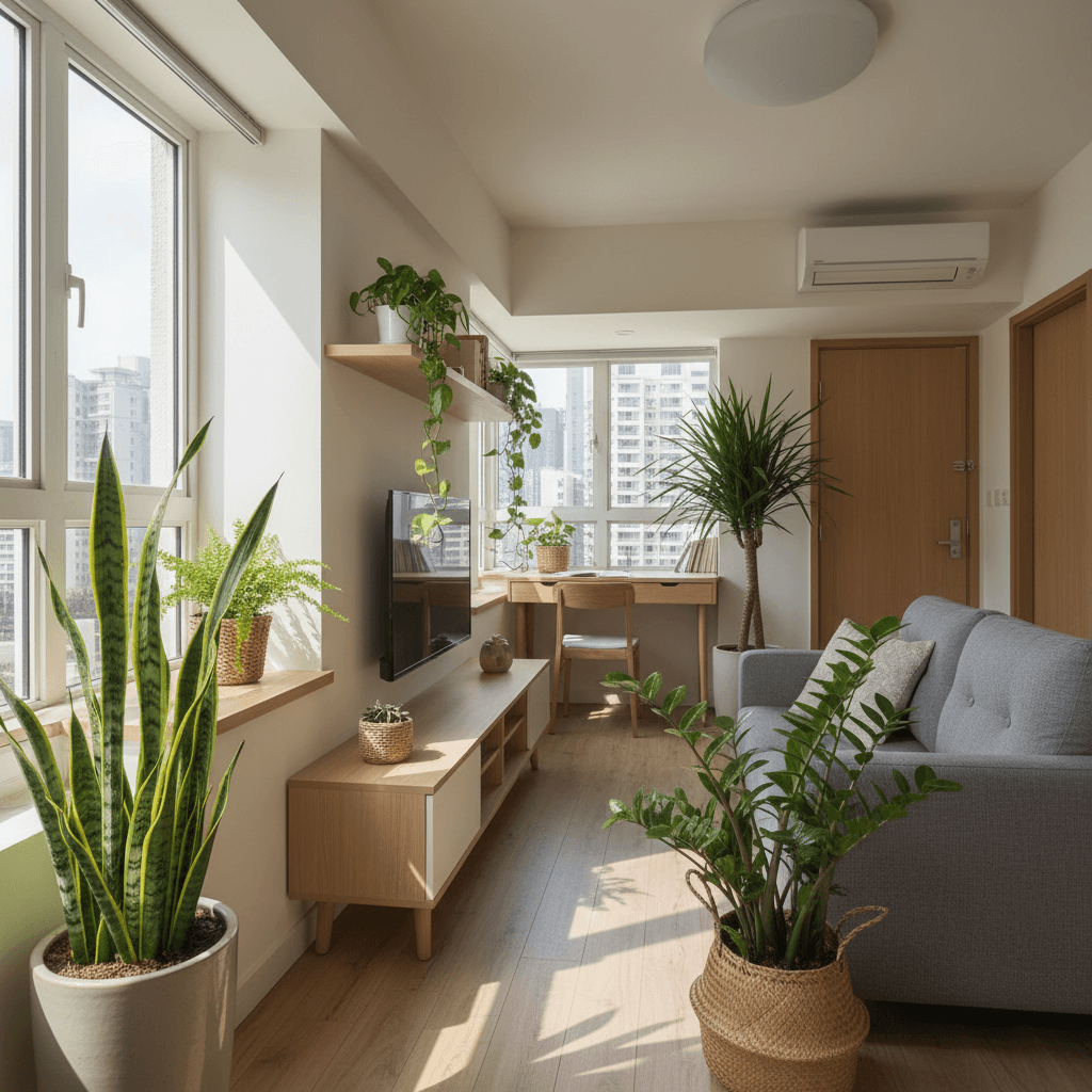 香港細單位室內植物耐陰清單擺位示意圖