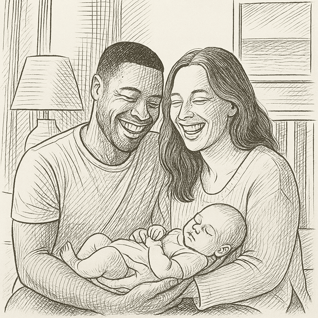 Well-rested Tampa parents with newborn after hiring night nurse for overnight care