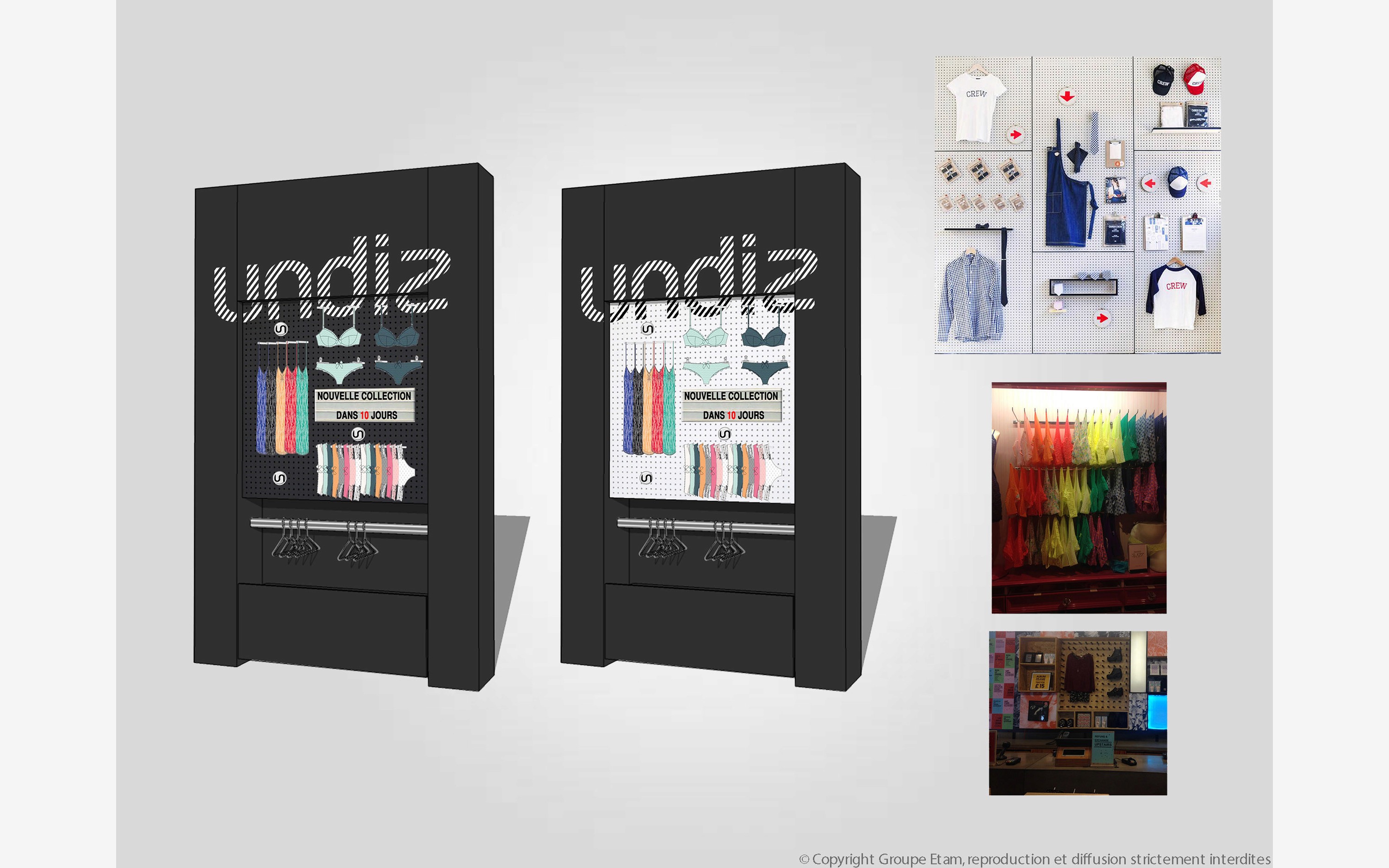 Travail sur arrières de caisses temporaires