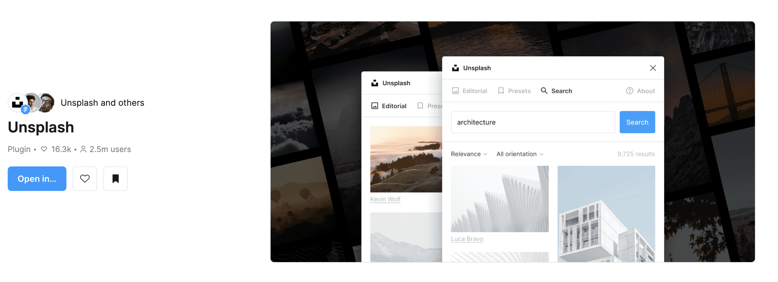 Unsplash  plugin Figma community