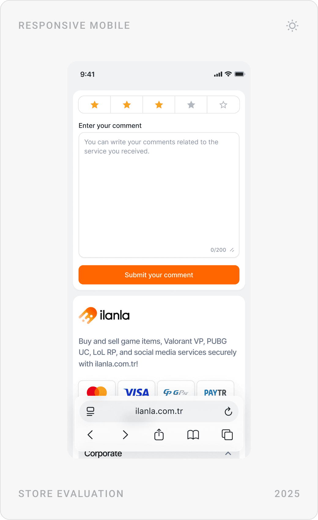 Modern Responsive Mobile Gaming Comment Design