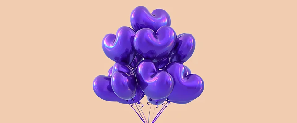 Purple heart balloons 